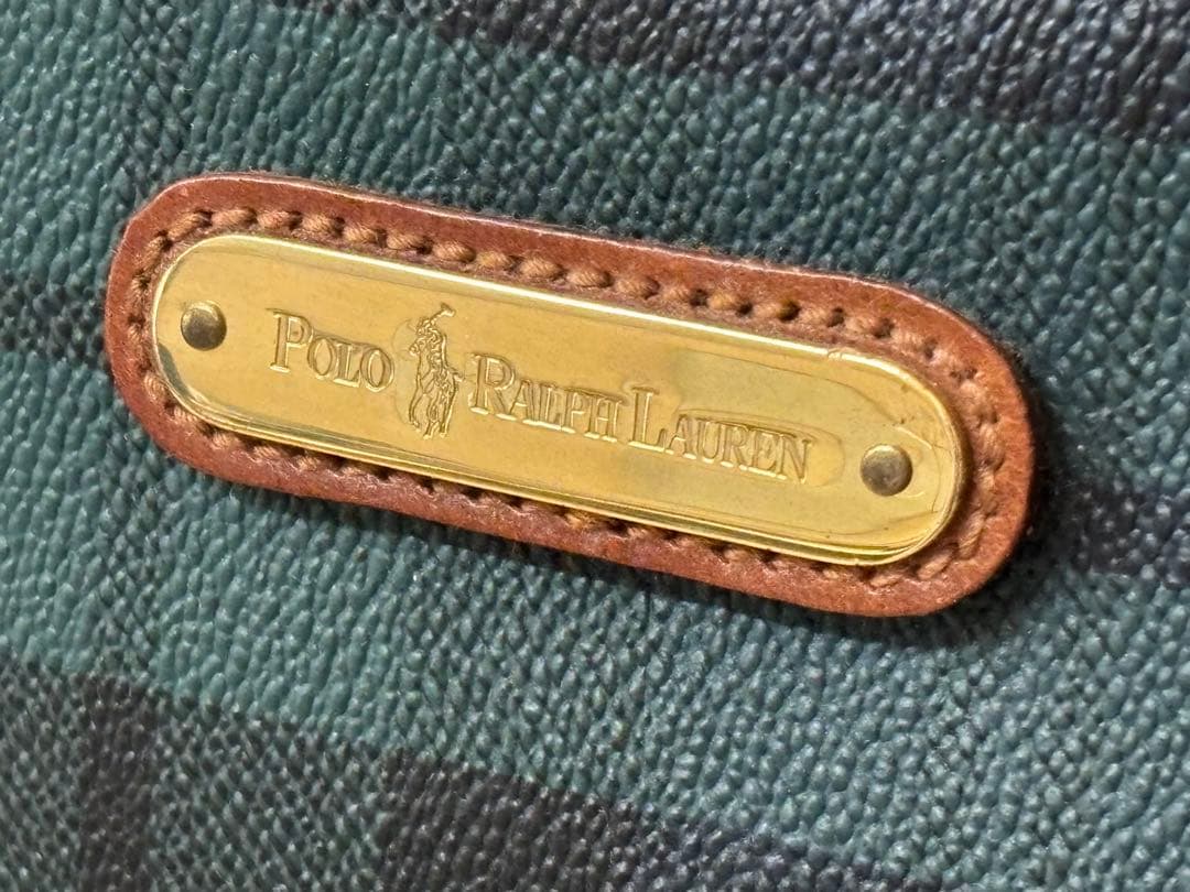 ✨美品✨ ポロラルフローレン ミドルボストンバッグ PVC レザー グリーン