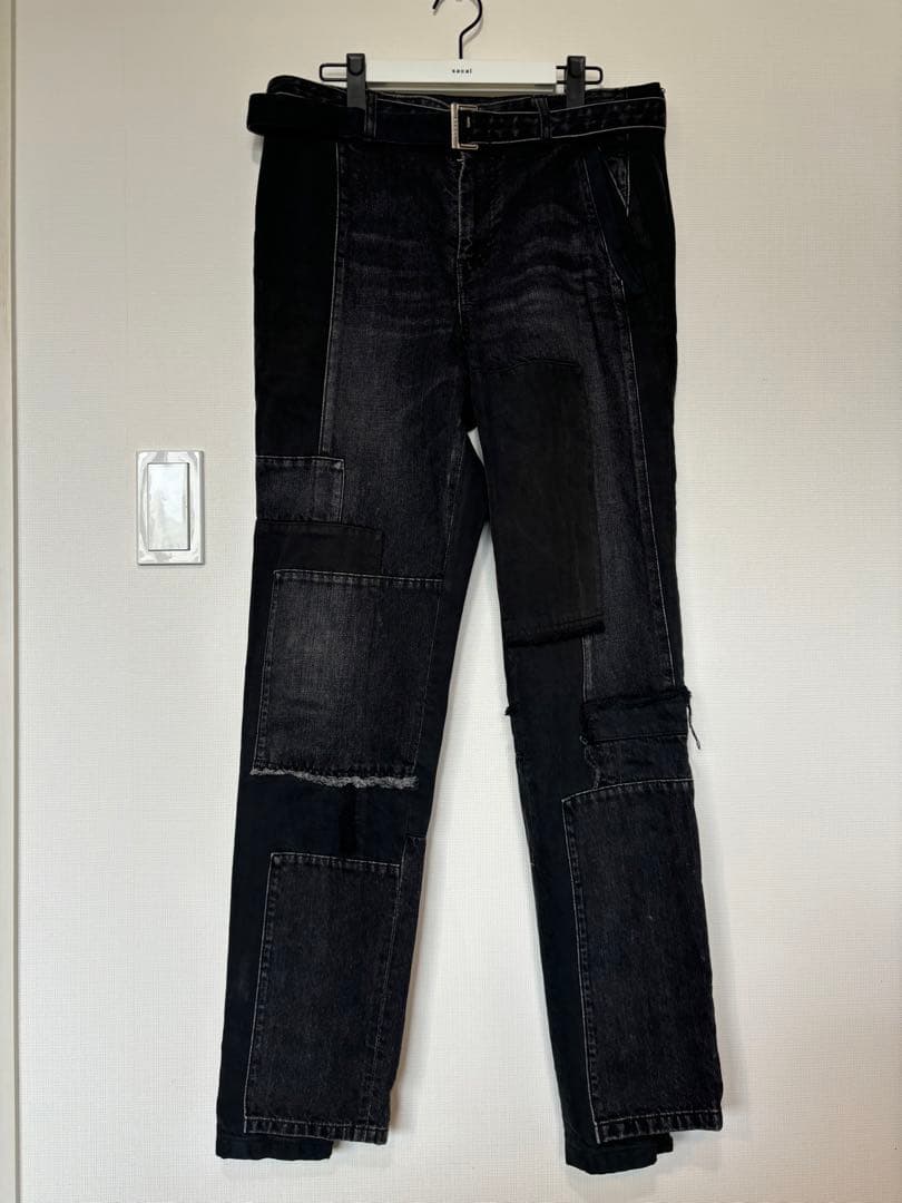 sacai 21-02512M patchwork デニムパンツ
