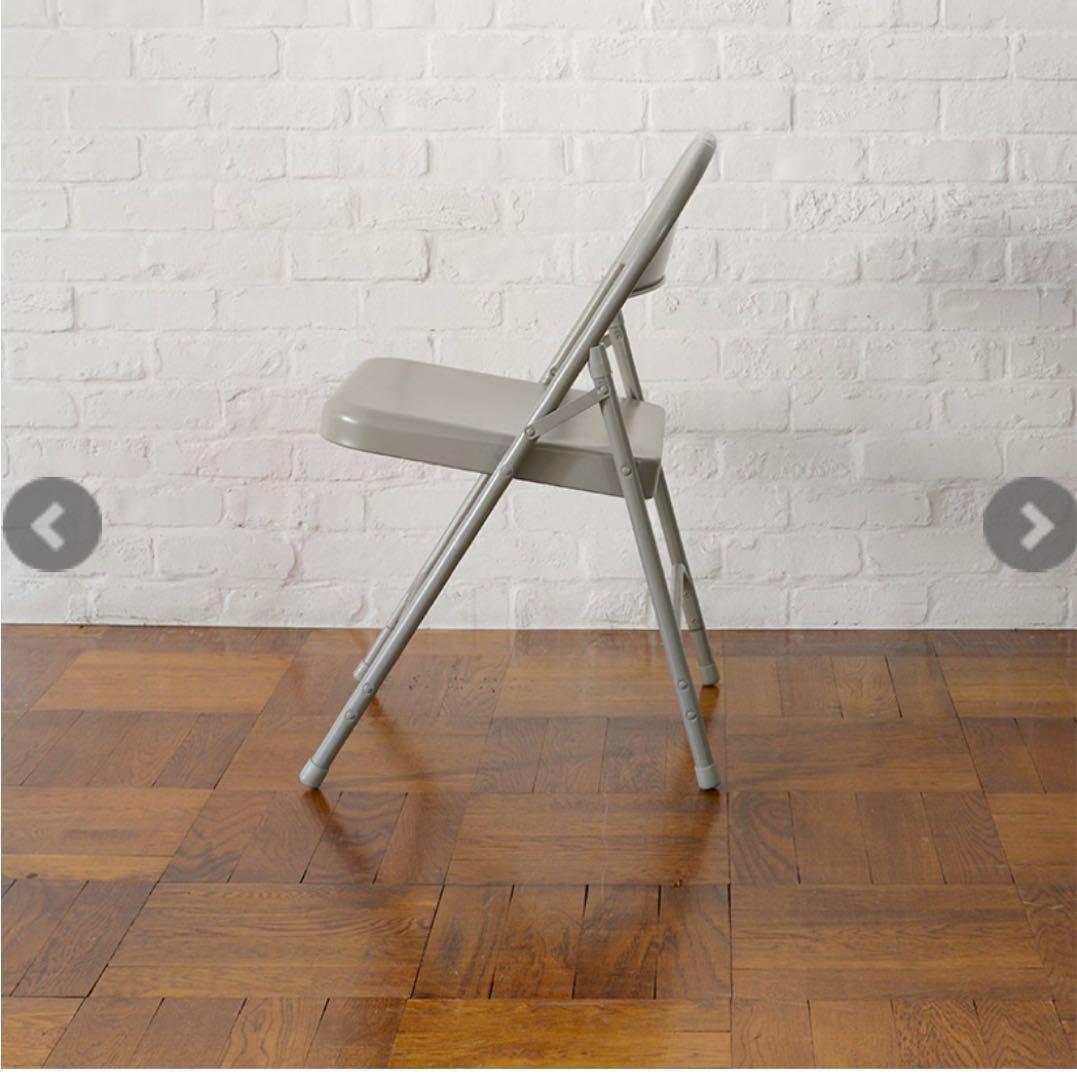 TUBULAR STEEL FOLDING CHAIR グレー2脚