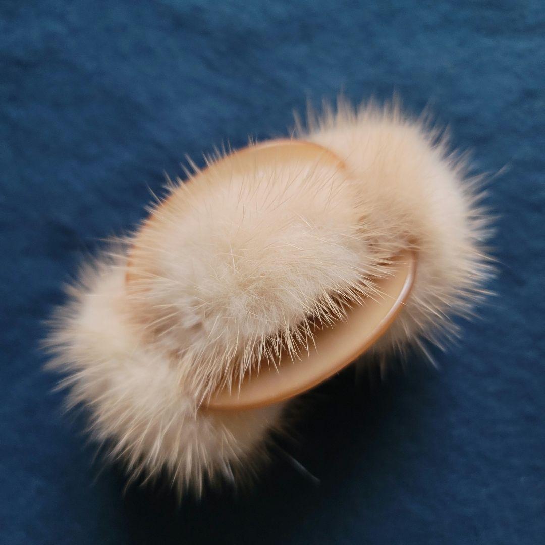 アレクサンドルドゥパリ ミンクファー スワロ付き ヘアクリップ