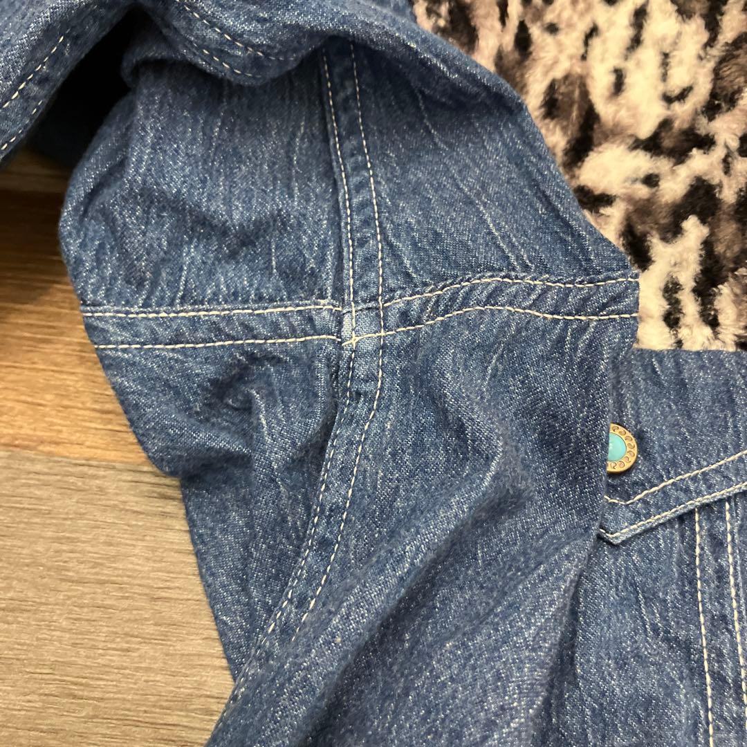 【Budweiser】レア　バドワイザー　豹柄　デニム　ウエスタン　ターコイズ