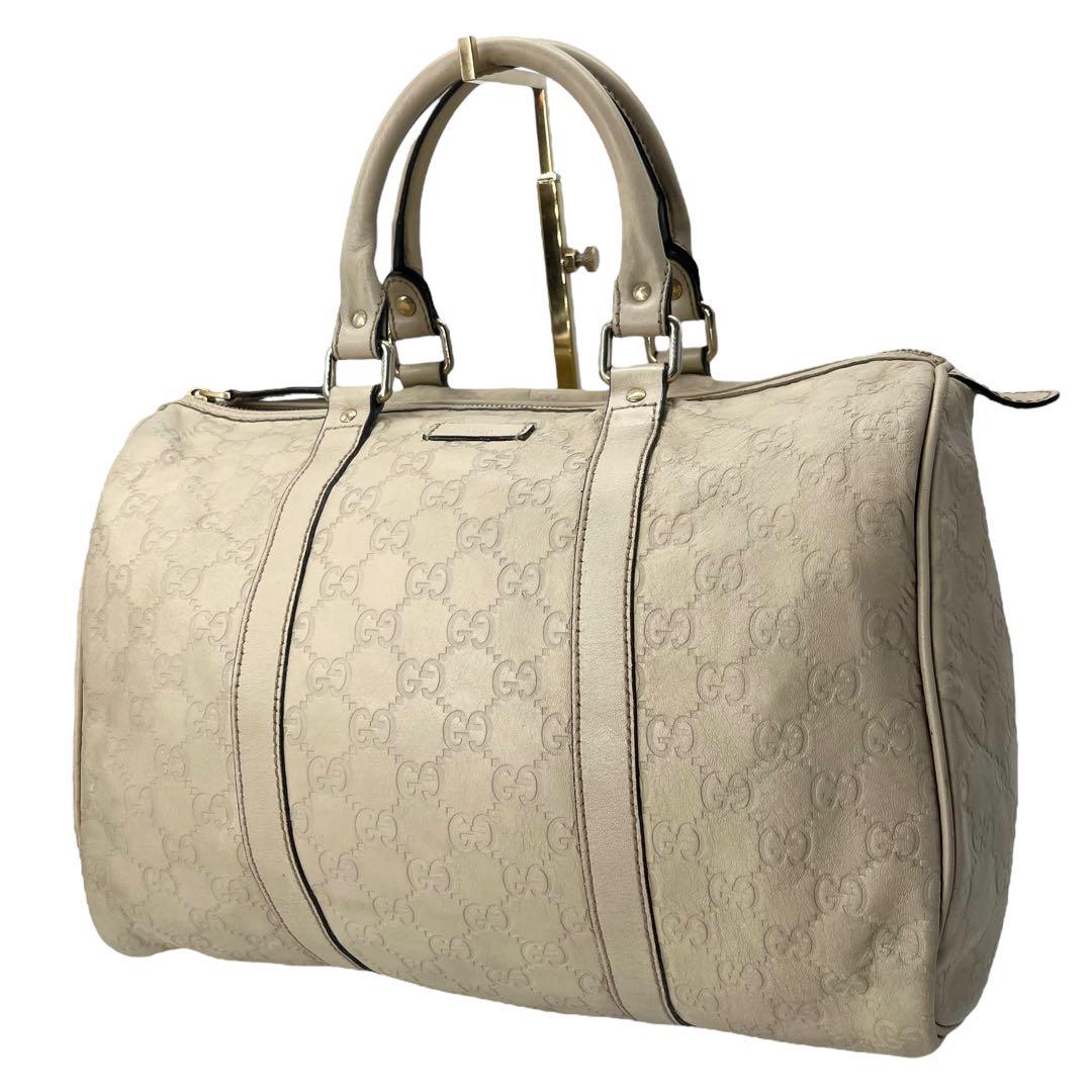 美品■グッチ　ボストンバッグ　グッチシマ　アイボリー　ハンドバッグ　193603