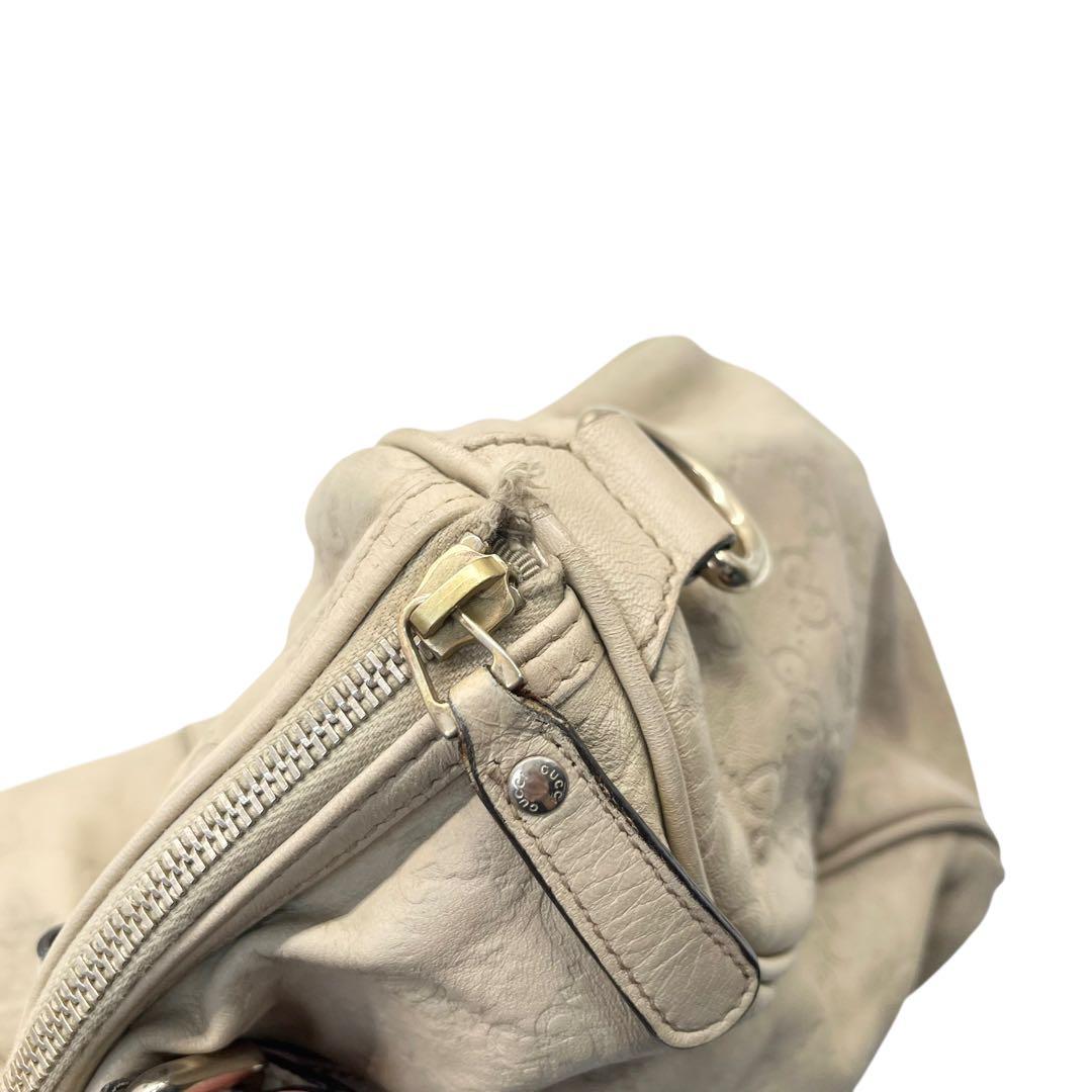 美品■グッチ　ボストンバッグ　グッチシマ　アイボリー　ハンドバッグ　193603