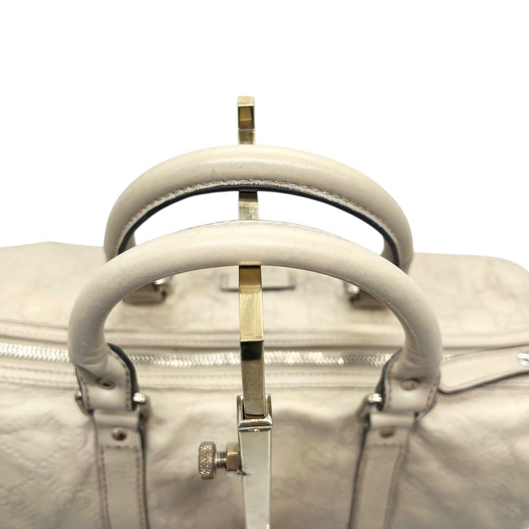 美品■グッチ　ボストンバッグ　グッチシマ　アイボリー　ハンドバッグ　193603