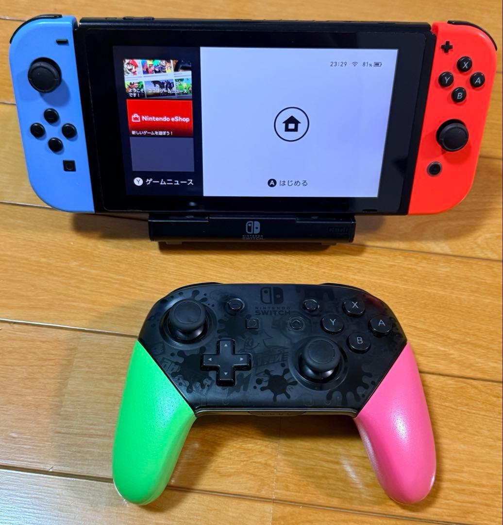 Switch本体＋純正Proコン＋256GBメモリ＋HORIスタンド