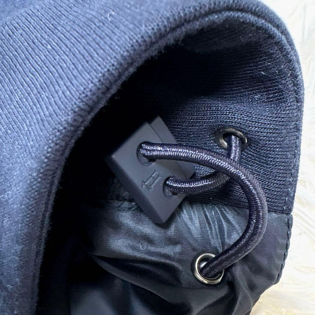 ✨美品・切替✨ヘルノ　ハイブリッド　ダウンジャケット　パーカー　ネイビー　Ｌ相当