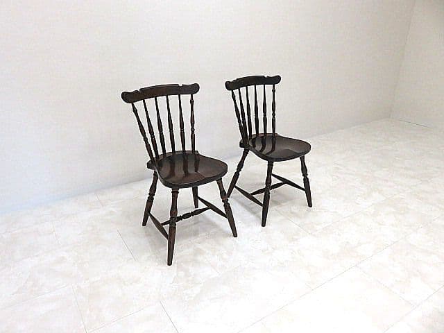 松本民芸家具　スピンドルチェア 2脚セット　ウィンザーチェア/ボウバックチェア