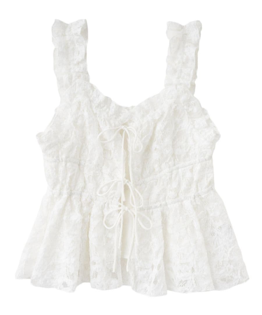 大人気完売　ココディール　新品タグ付　フリルキャミペプラムブラウス　オフ