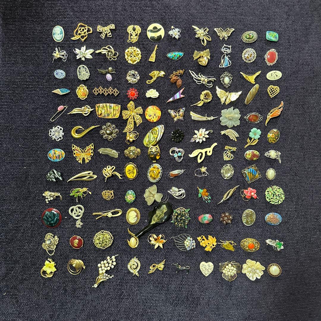 【vintage】ブローチまとめ売り　120個　大量　レトロ　昭和