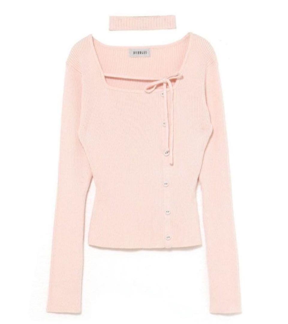 Bubbles チョーカーボタンニットトップス