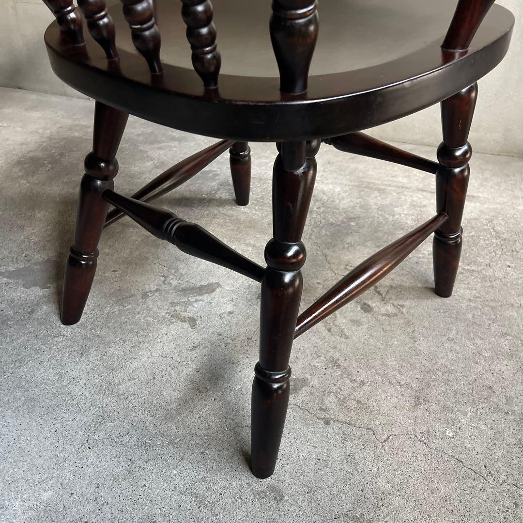 北海道民芸　アームチェア　カバ 樺 無垢材 食卓椅子 肘掛け椅子