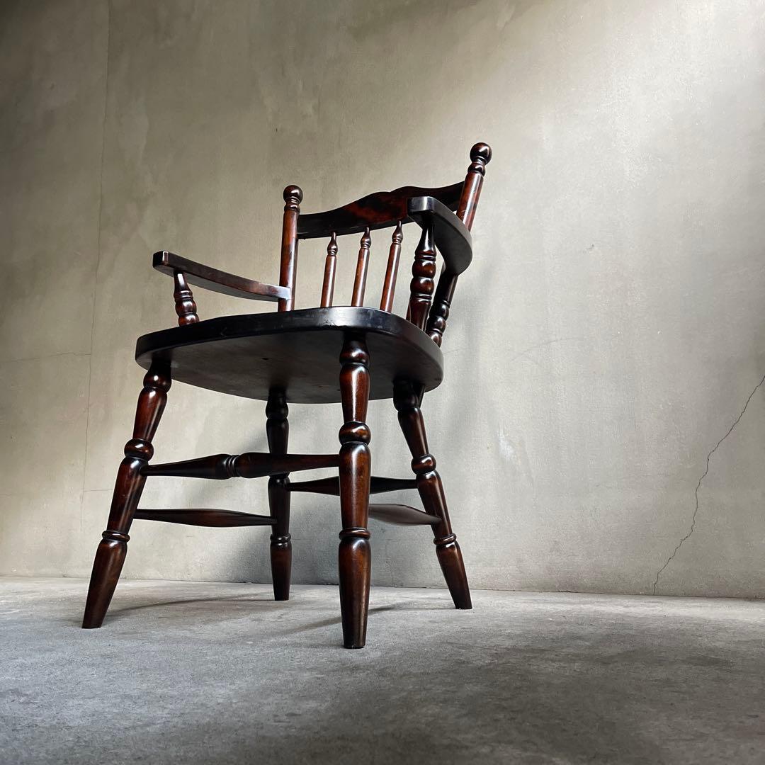 北海道民芸　アームチェア　カバ 樺 無垢材 食卓椅子 肘掛け椅子