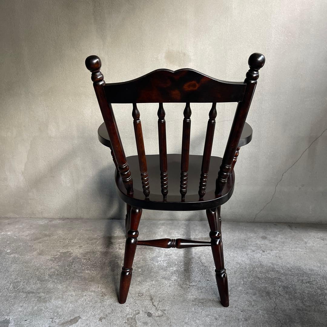 北海道民芸　アームチェア　カバ 樺 無垢材 食卓椅子 肘掛け椅子