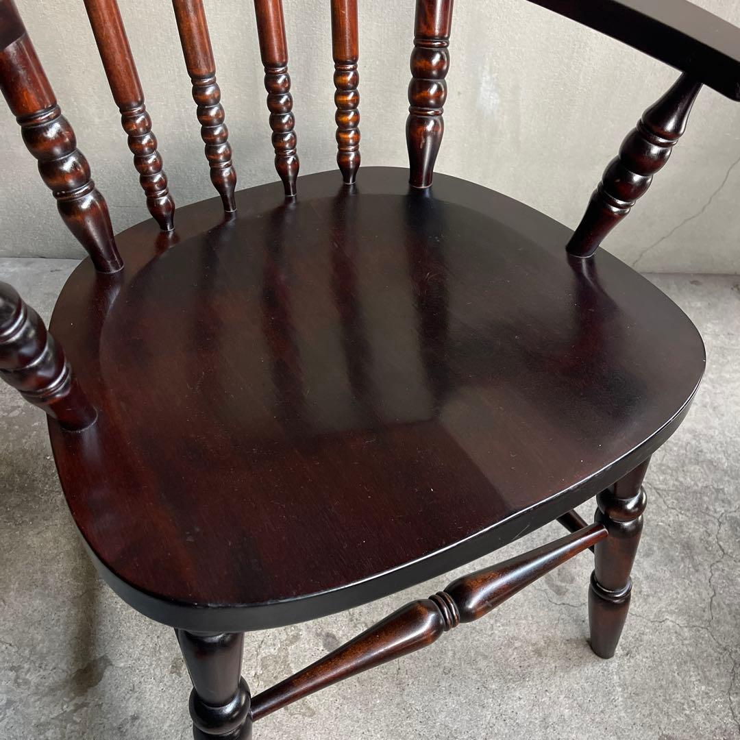 北海道民芸　アームチェア　カバ 樺 無垢材 食卓椅子 肘掛け椅子