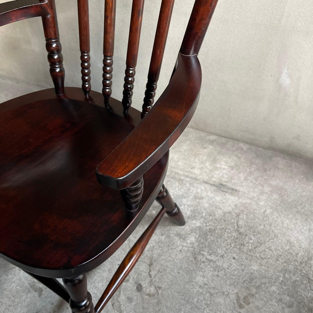 北海道民芸　アームチェア　カバ 樺 無垢材 食卓椅子 肘掛け椅子