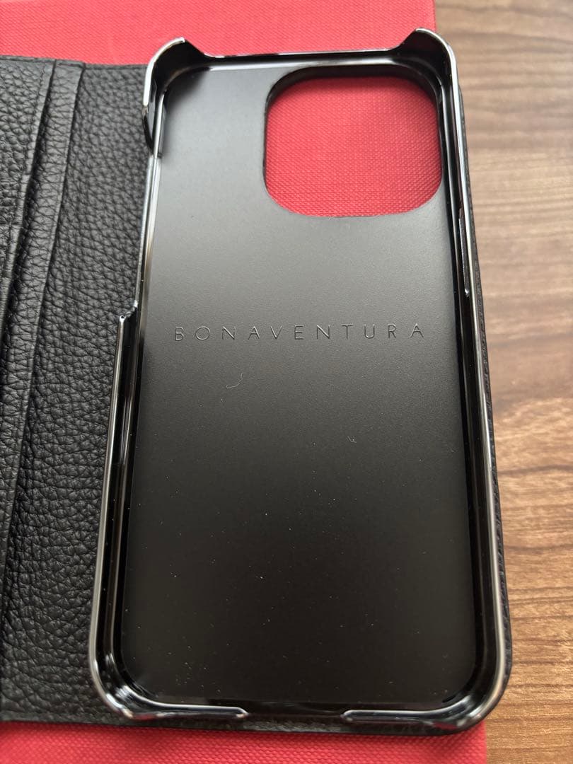 BONAVENTURA iPhone15pro用手帳型ケース 黒