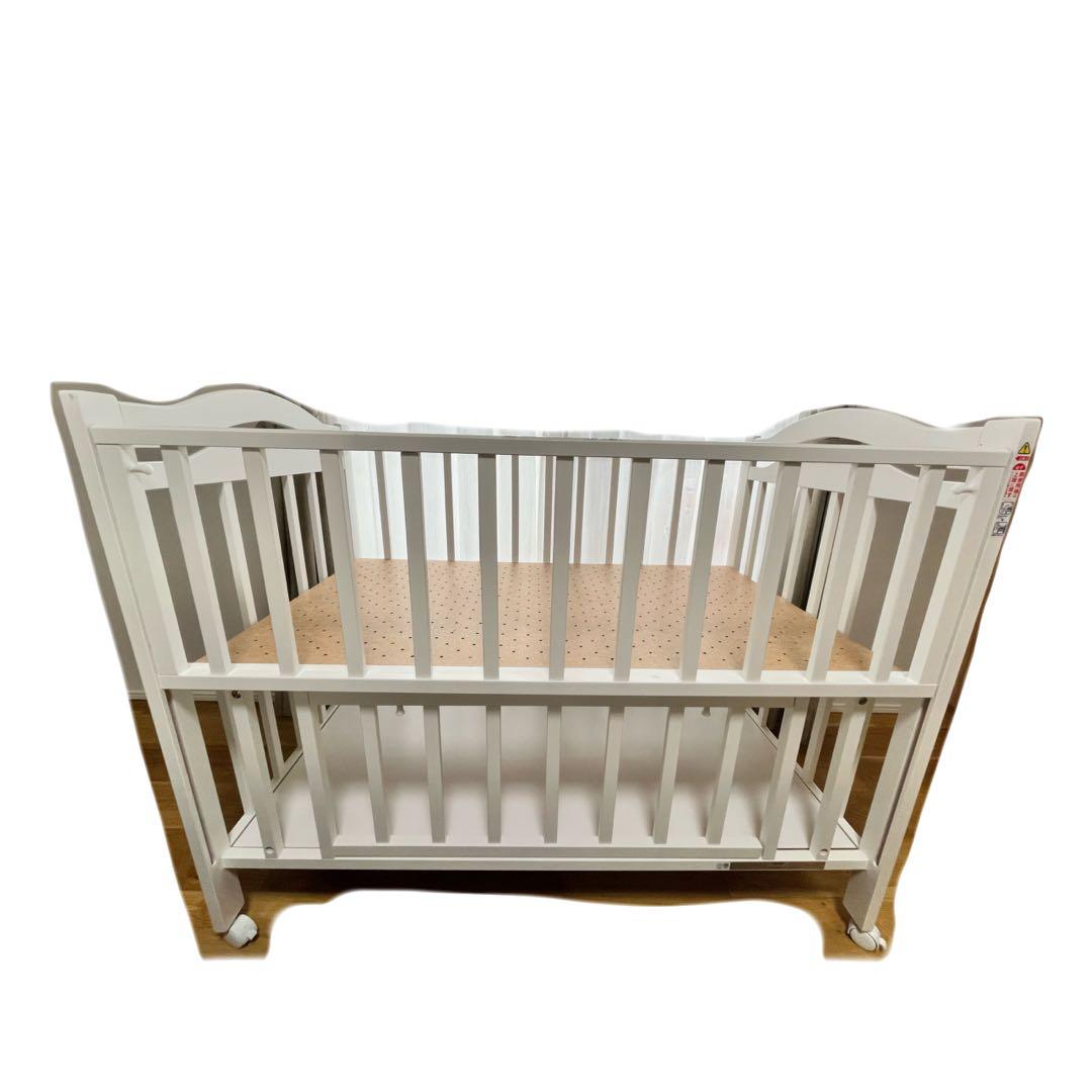 ✴︎週末SALE✴︎ 日本製　ベビーベッド ハイタイプ　レギュラー　ホワイト