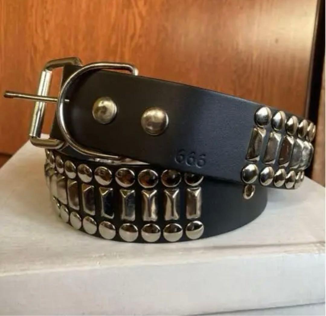 激レア　666 リベットインゴットスタッズベルト Sサイズ　y2k