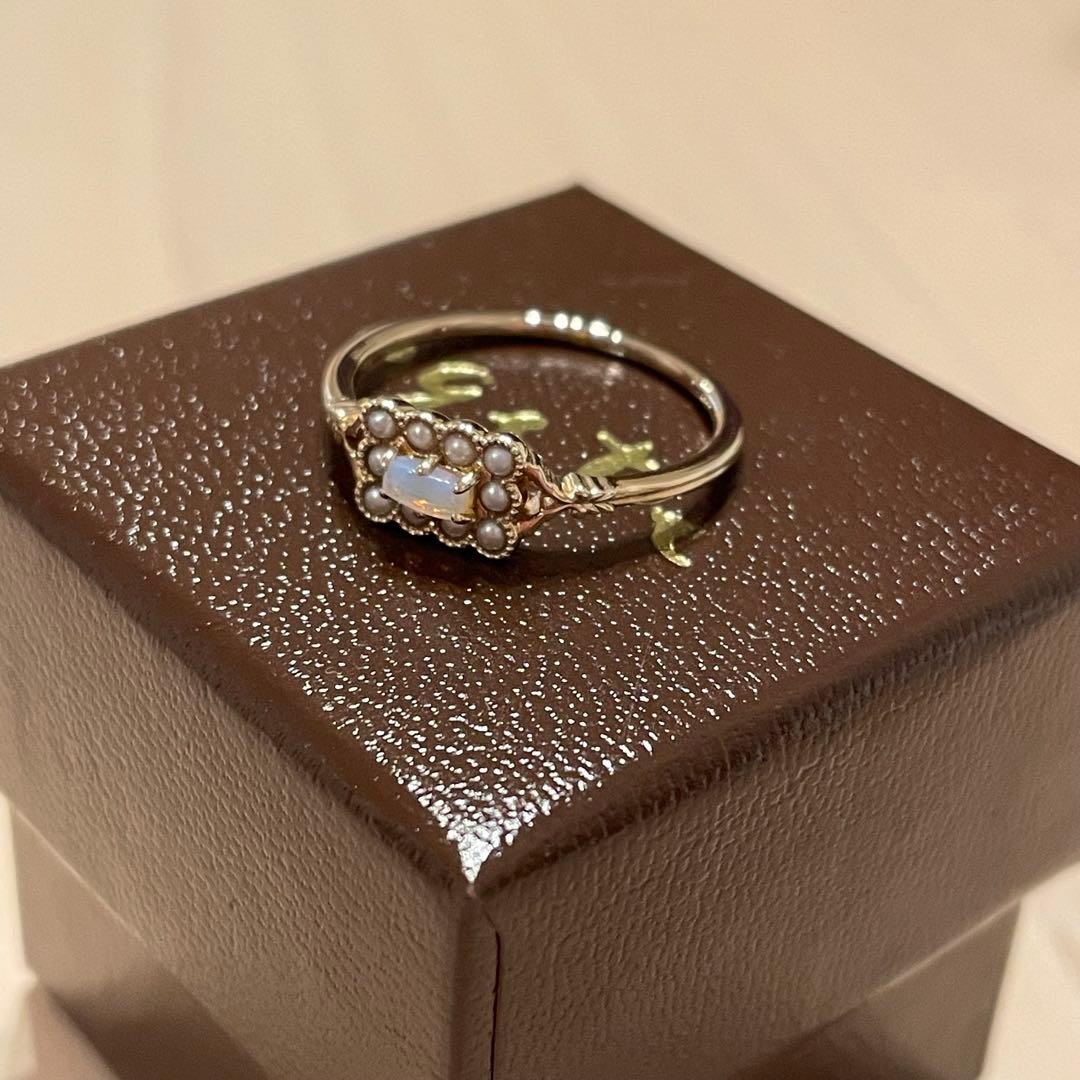 【新品】agete アガット　K10 ゴールドリング　オパール　淡水パール