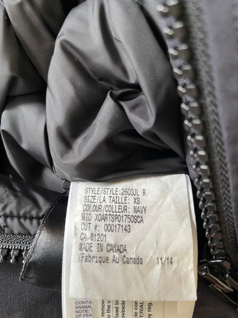 カナダグース　ダウンコート　XSサイズ　ネイビー