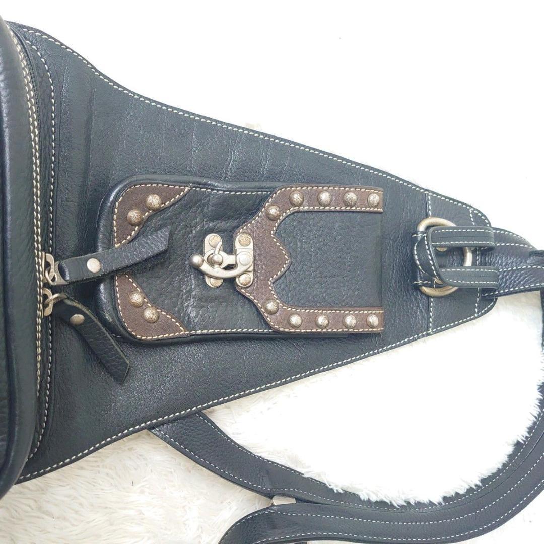 【美品】WILD HEARTS ボディバッグ アメリカン バイカー ショルダ 黒