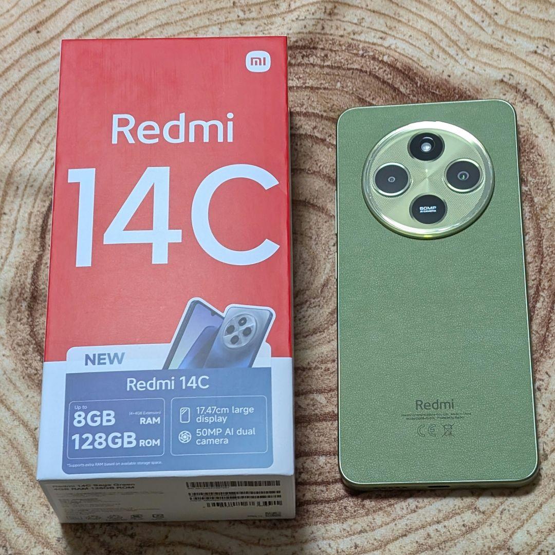 スマートフォン本体 Redmi 14C 4+4GB RAM 128GBROM Sage Green