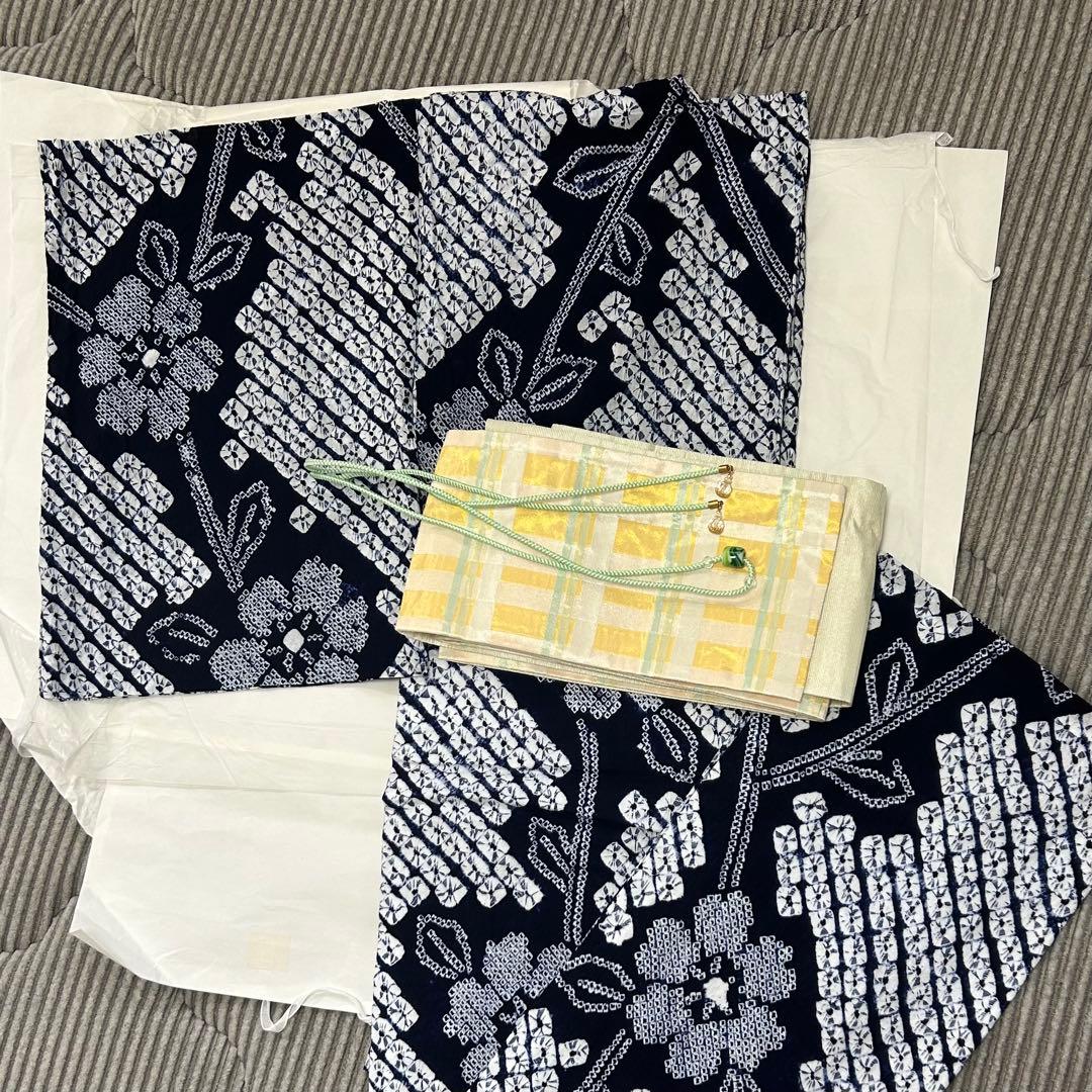【新品】絞り浴衣 帯 セット