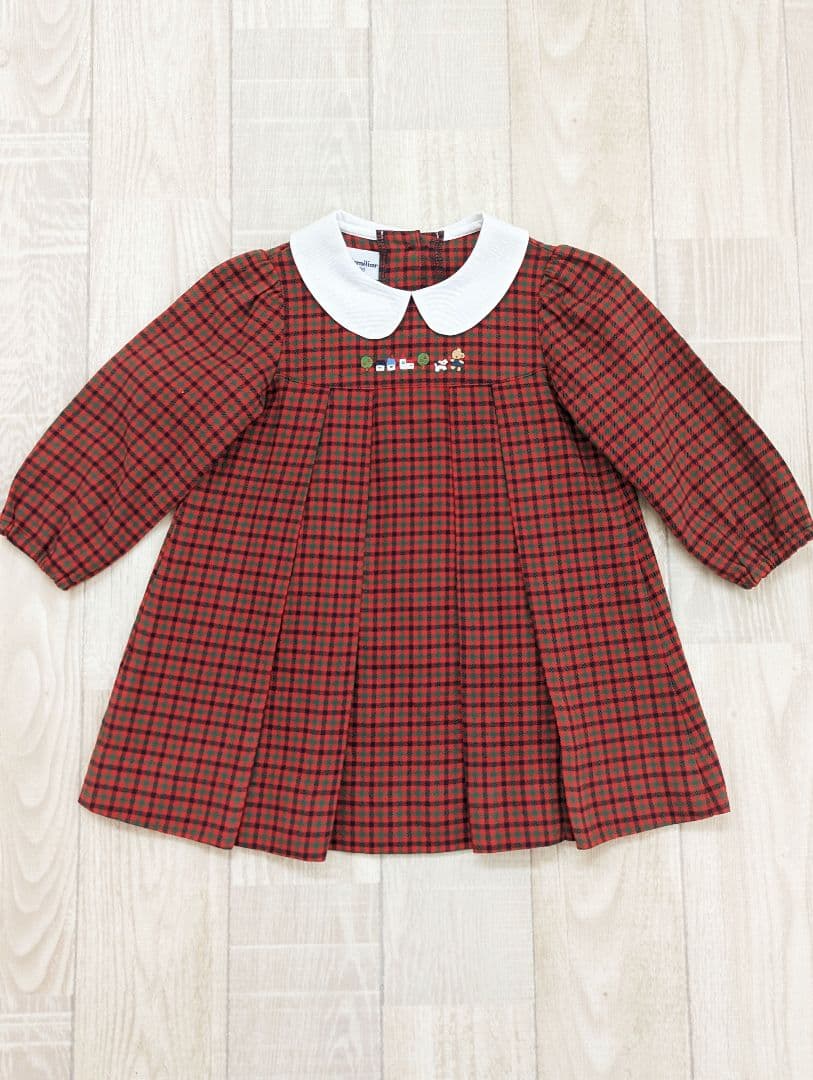 【現行品】familiar　チェック　カーディガン　80