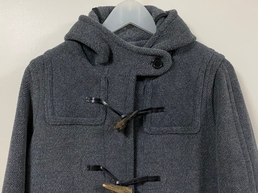 INVERTERE ウール ダッフルコート 英国製 ヘリンボーン グレー