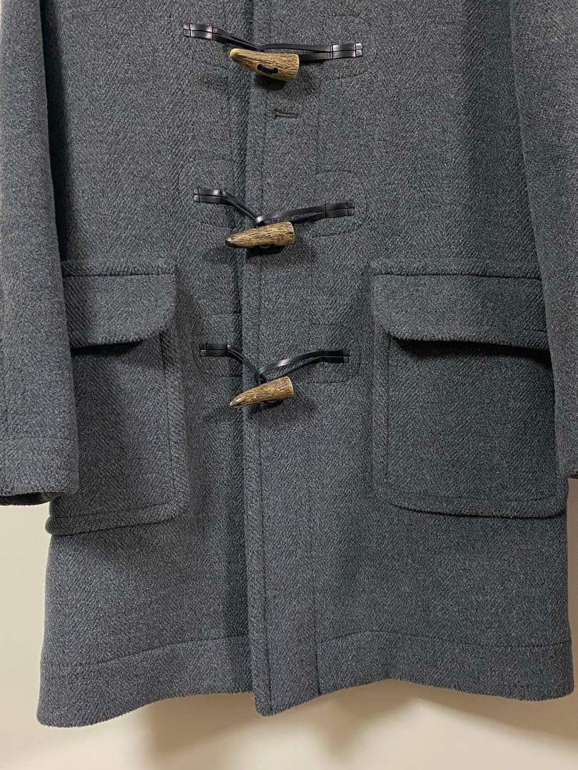 INVERTERE ウール ダッフルコート 英国製 ヘリンボーン グレー