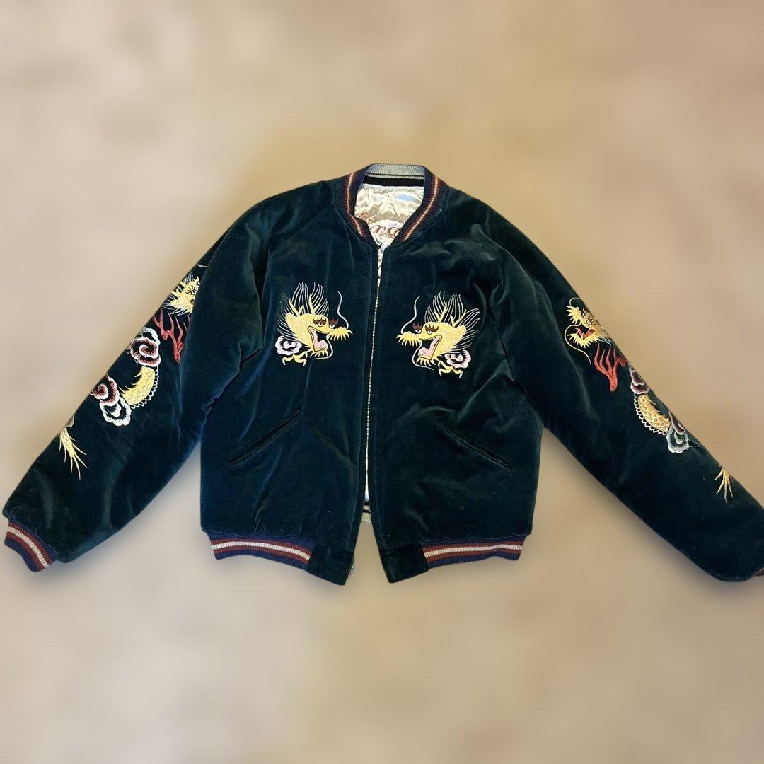 東洋エンタープライズ別珍スカジャン 龍とシーサーベルベット