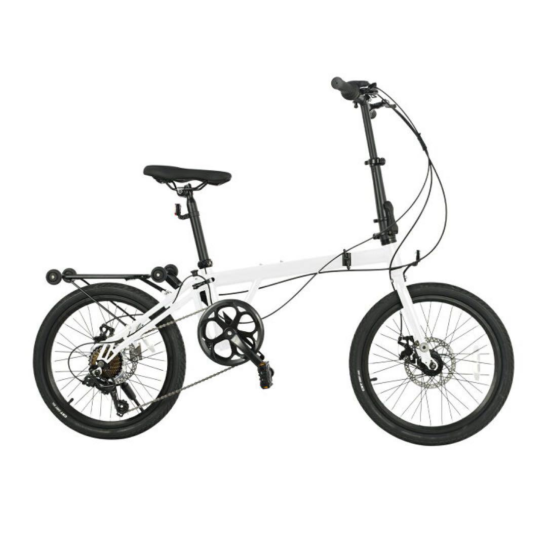 2/7まで限定【新品】シマノ7段ギア 折りたたみ自転車 20インチ　ホワイト