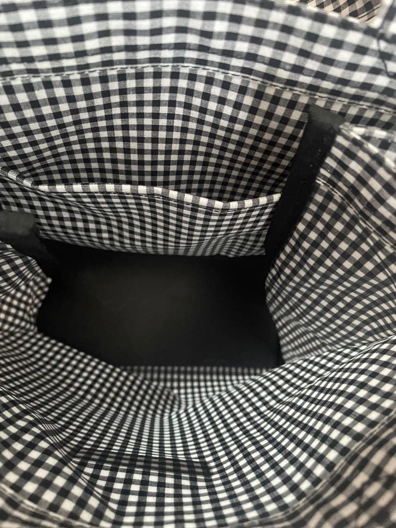 familiar ブラック・ホワイトチェック トートバッグ