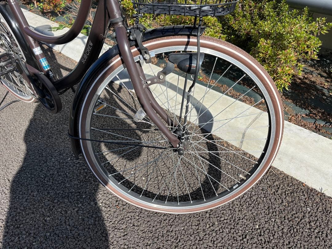 神奈川引取限定　シティサイクル SUBCREW ギア付き　カゴ/キャリア付