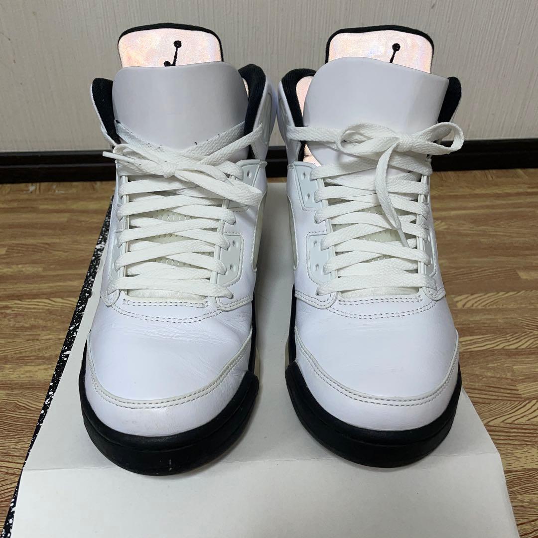 シューズ(男性用) Nike Air Jordan 5 Retro \"White and Black