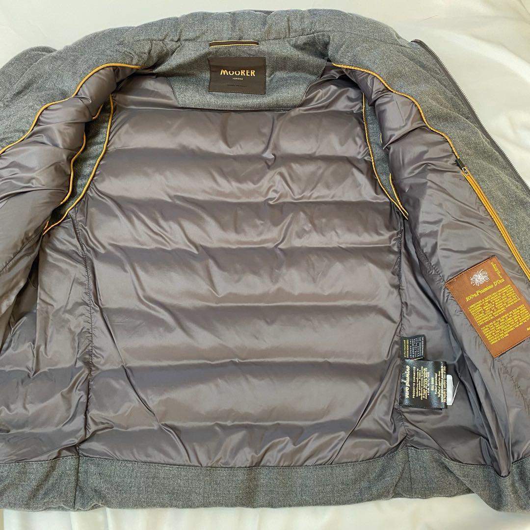 美品MooRER OLIVER-Lウールカシミアダウンベストグレー48 Ｌサイズ