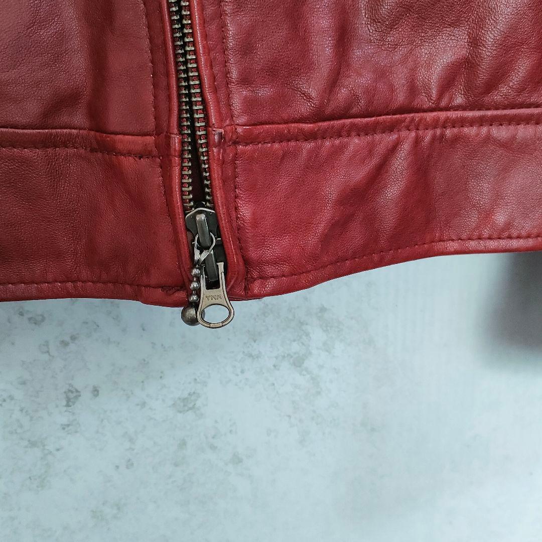 glamb　羊革　レザージャケット　シングル　 赤　メンズ