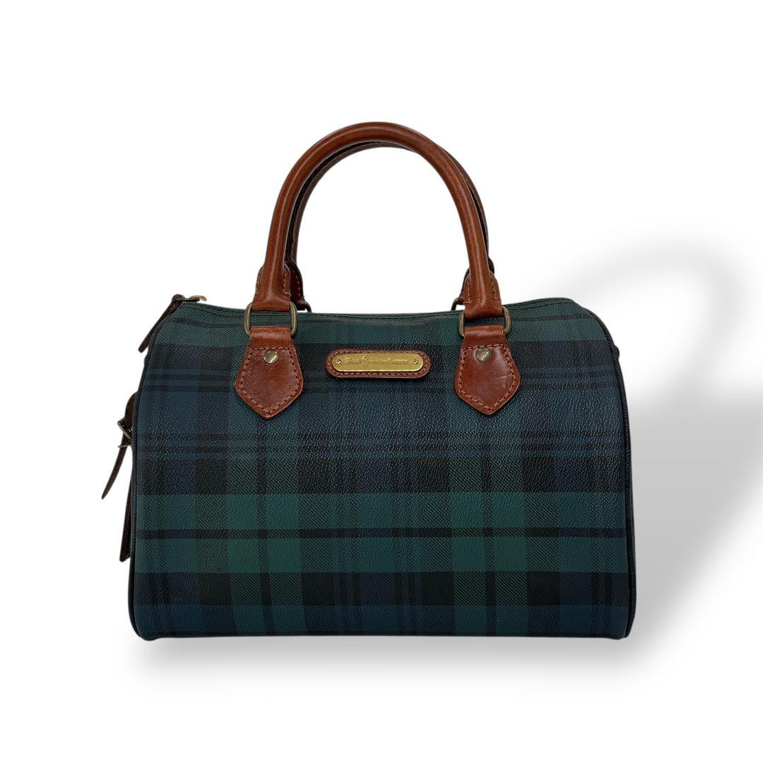 オールド　ポロラルフローレン　ミニボストン　ブラックウォッチ　チェック　グリーン