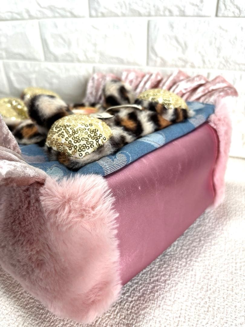 黒*こ様 コヤンイサムチョン　ファーフリルトートバッグ　クムちゃん　ヒョウ柄うさ