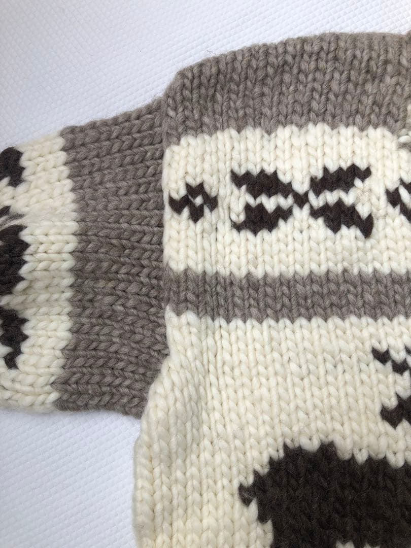 美品❣️カナダ製❣️肉厚カウチンセーター 大きめサイズ VIRGIN WOOL100