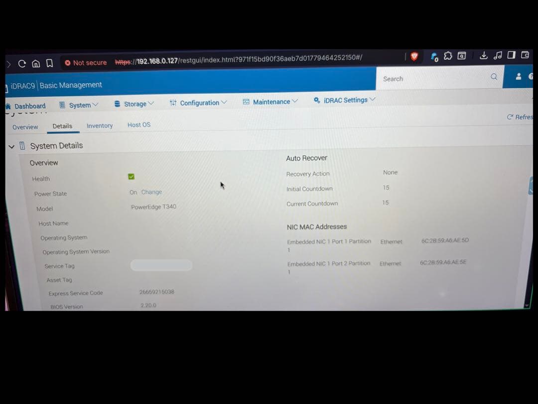 【大幅値下げ】動作品 Dell PowerEdge T340 本体