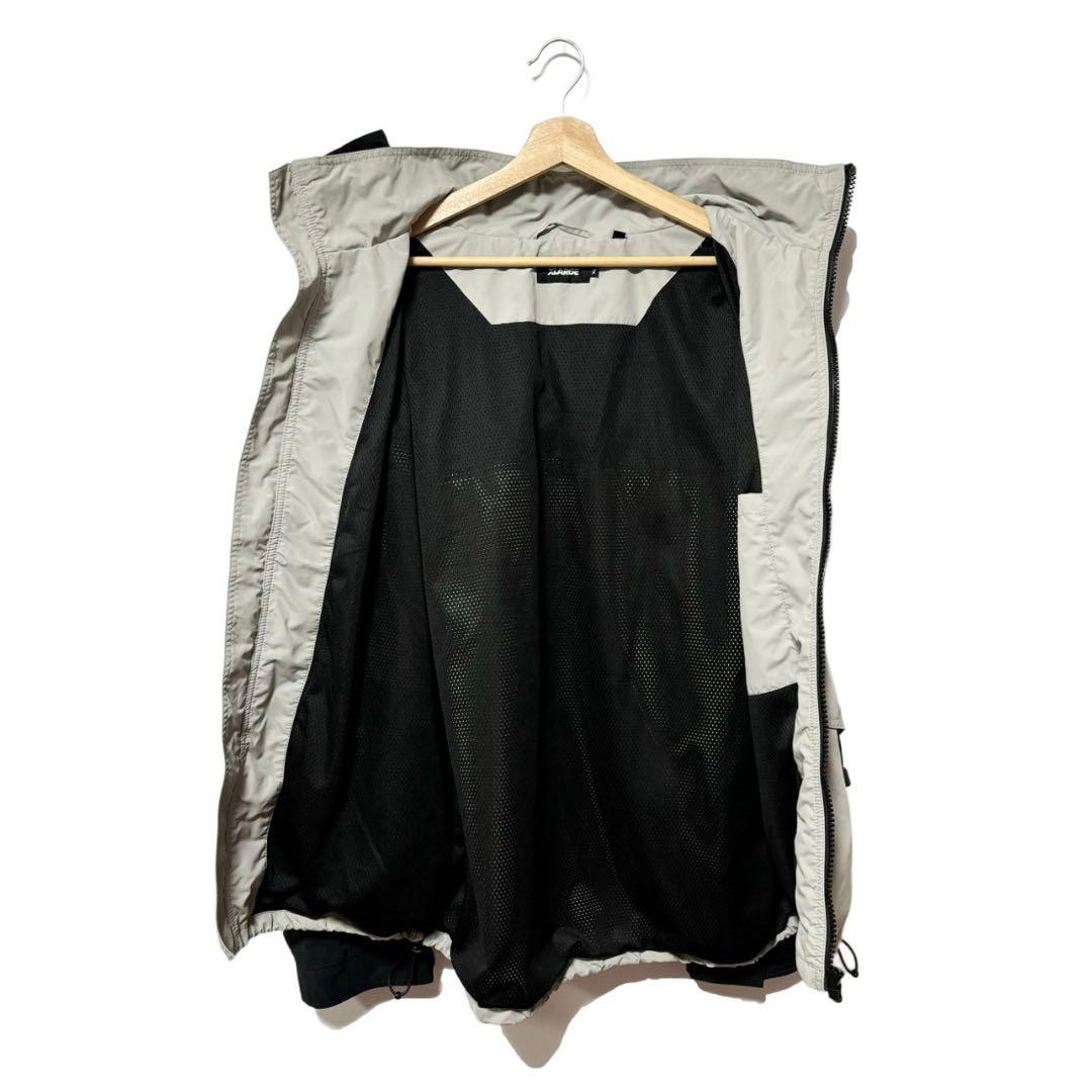 エクストララージ ツートーン ナイロン フーデッド ジャケット ブラック XL