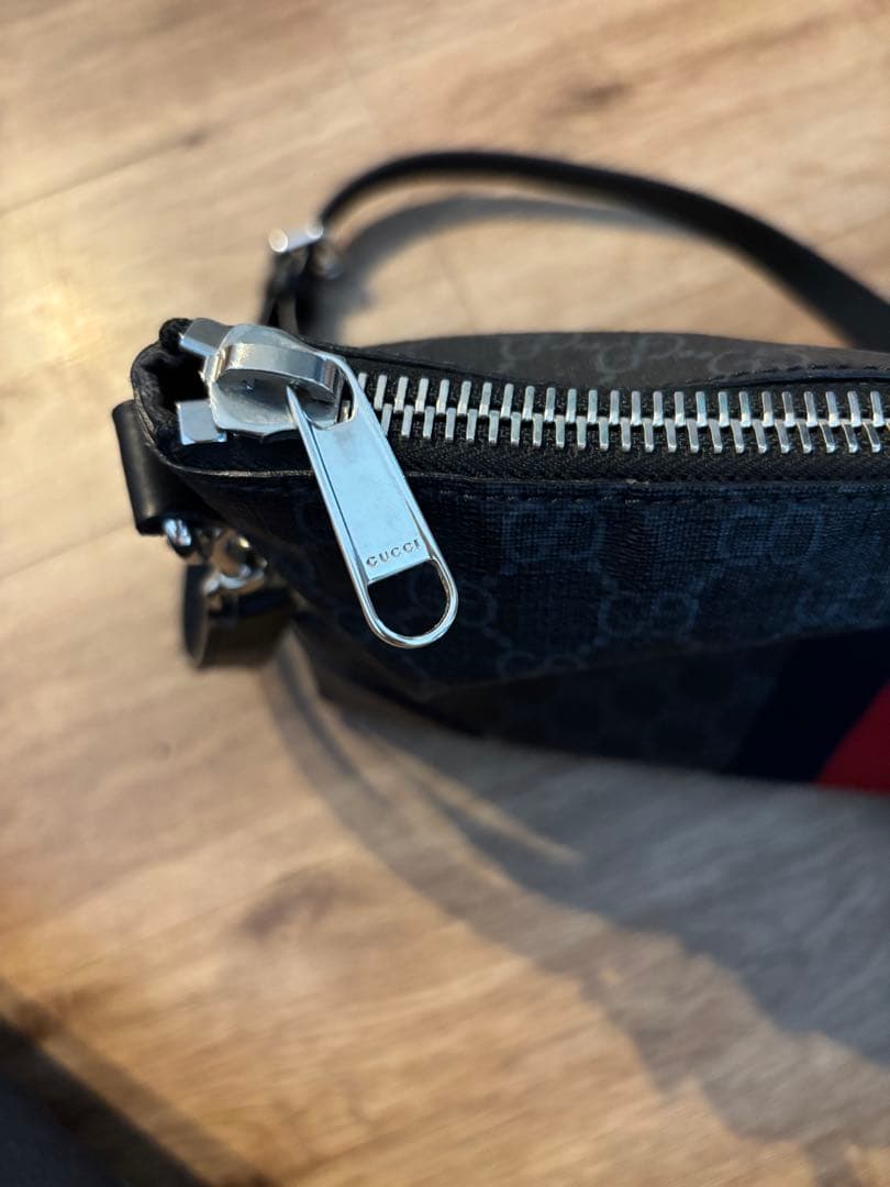 【美品】グッチ ショルダーバッグ レザー×PVC A4可 GG柄 シェリーライン