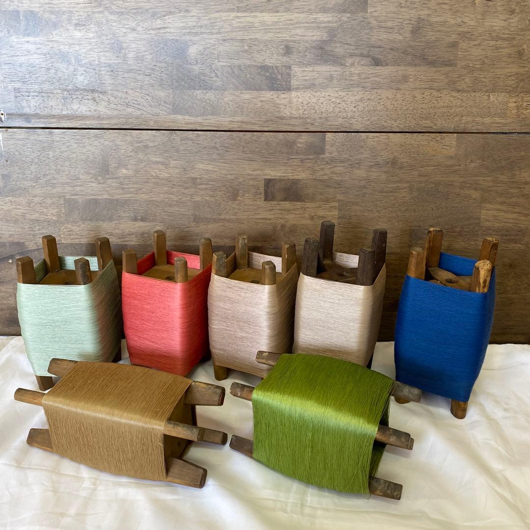 置物 木製 毛糸 当時物 昭和 レトロ モダン インテリア 小物 木製 糸巻き