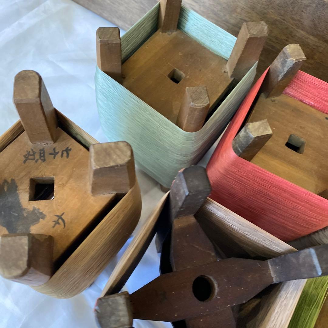 置物 木製 毛糸 当時物 昭和 レトロ モダン インテリア 小物 木製 糸巻き