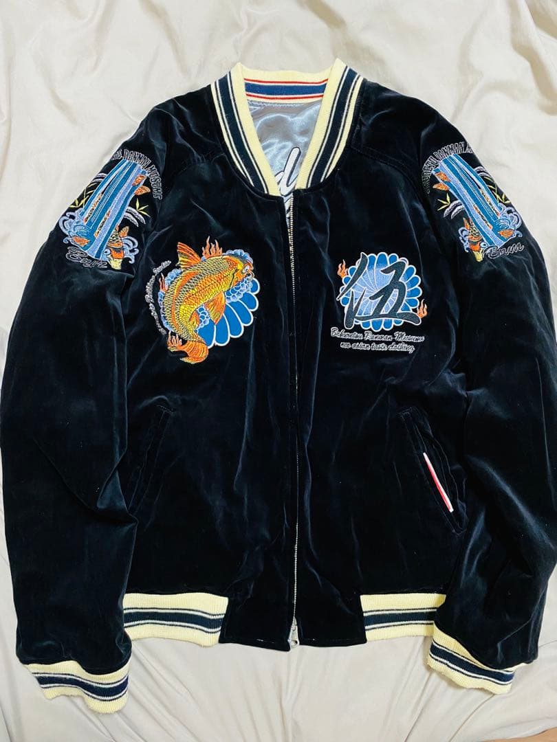 TEDMAN スカジャン ２面用 日本限定 別珍 サテン 鯉と波 unisex