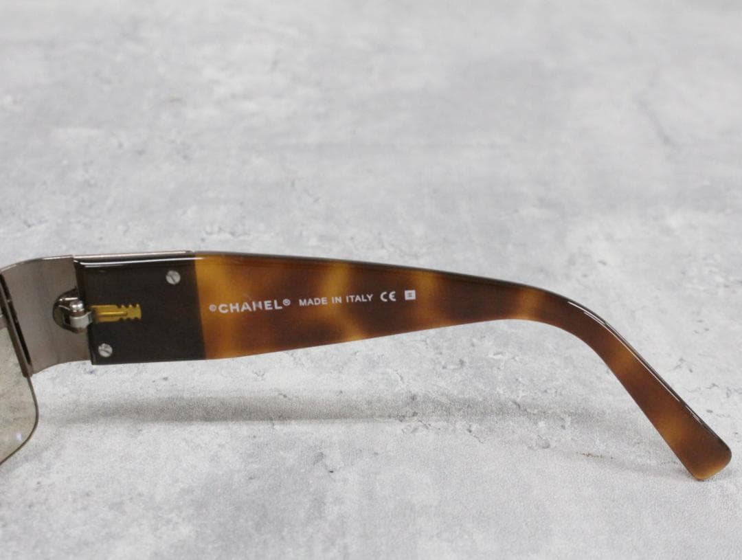 ▲CHANEL サングラス ココマーク ラインストーン ブラウンべっ甲柄