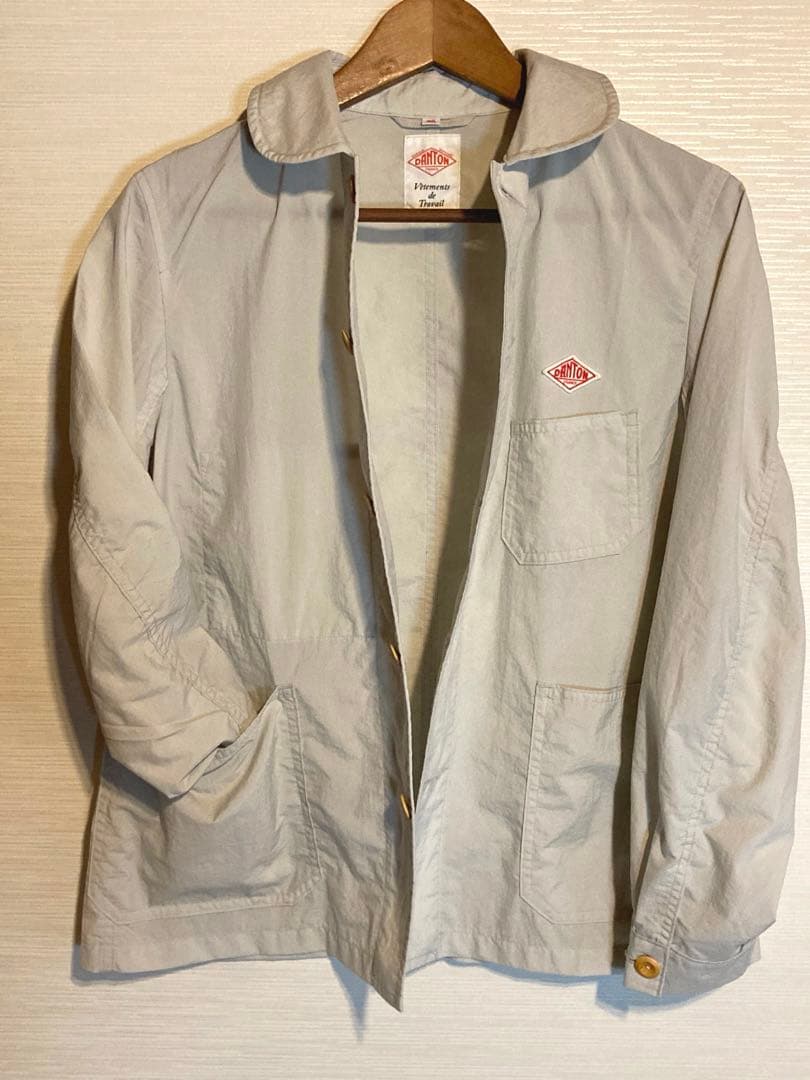 DANTON/軽量ジャケット/グレー/丸襟/NYLON/日本製/36