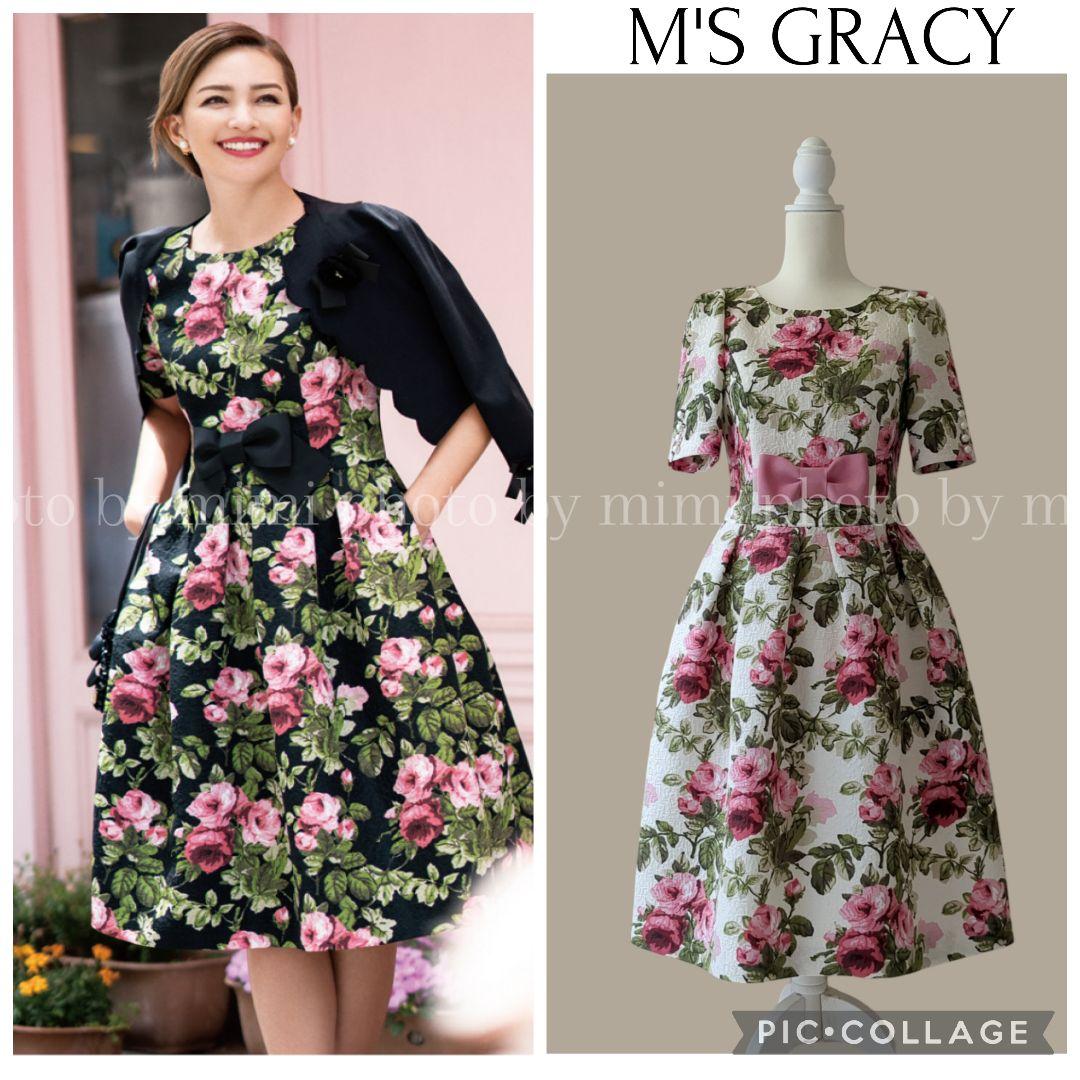 M'S GRACY*カタログ掲載*ローズプリントドレス
