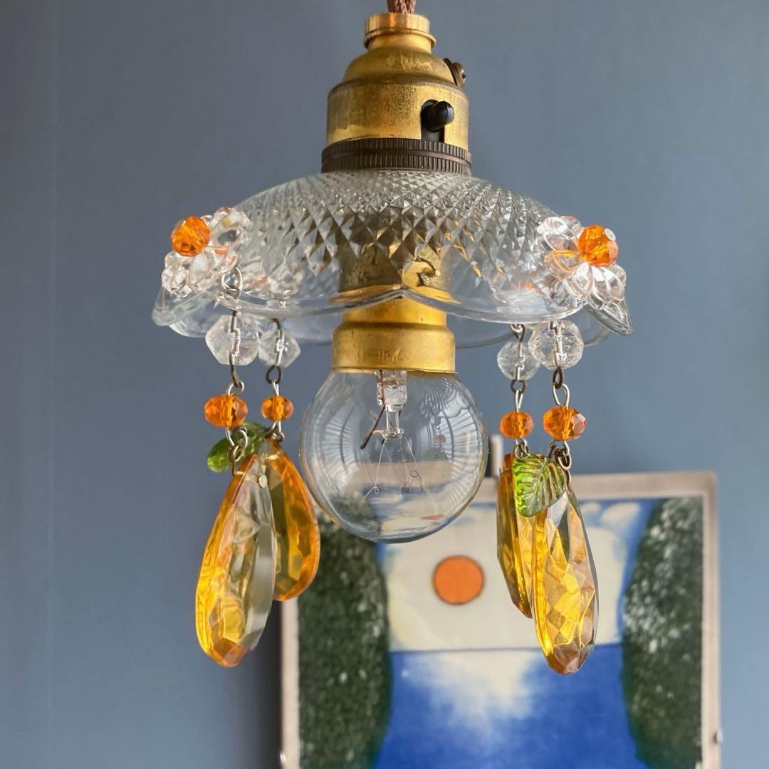 ミニシャンデリア　【果実】　1920年　フランス　ミニシェード　アンティーク